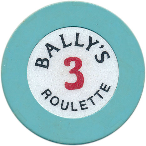 Bally's Casino Las Vegas Nevada Teal Roulette 3 Chip 1997