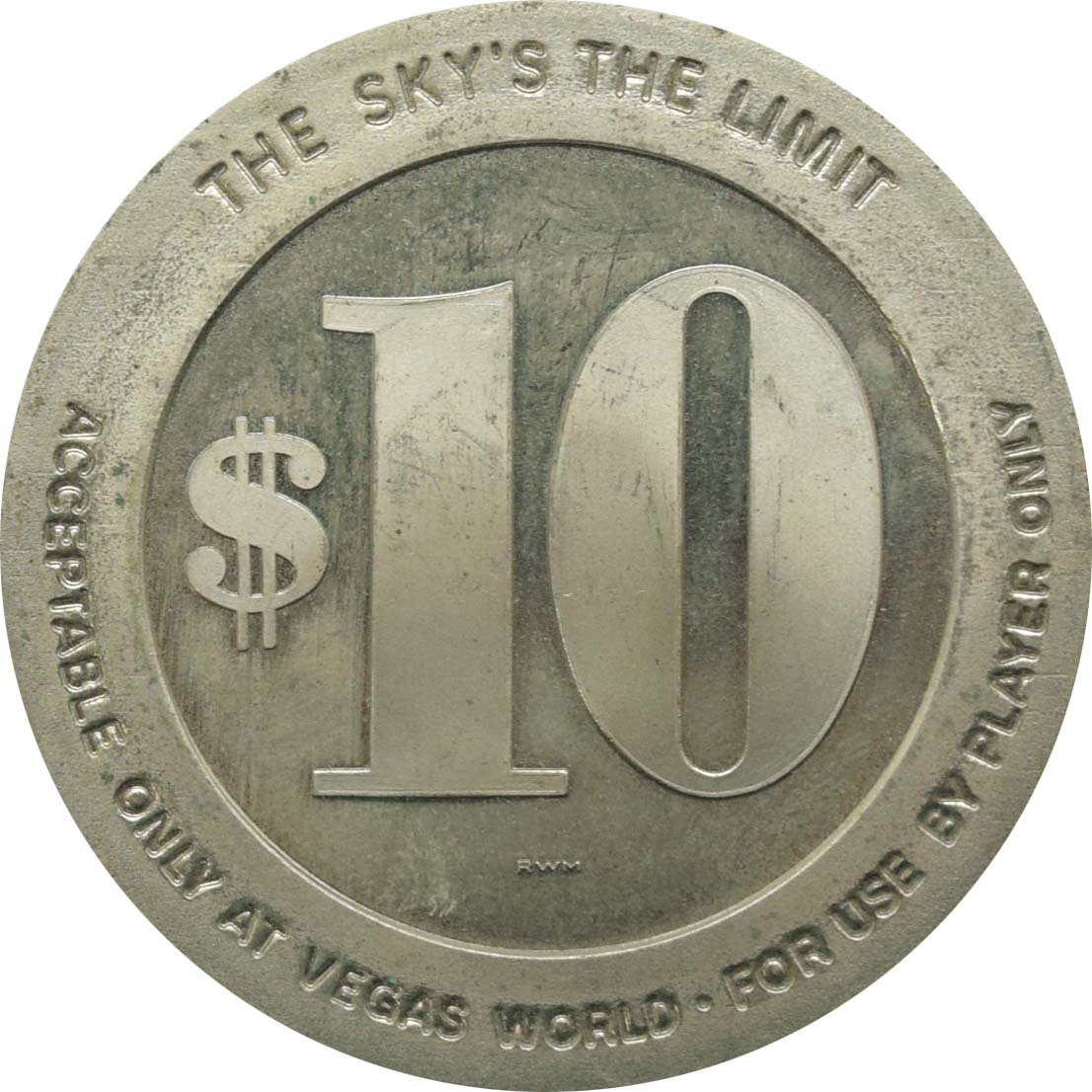 Vegas World Casino Las Vegas Nevada $10 Token 1987