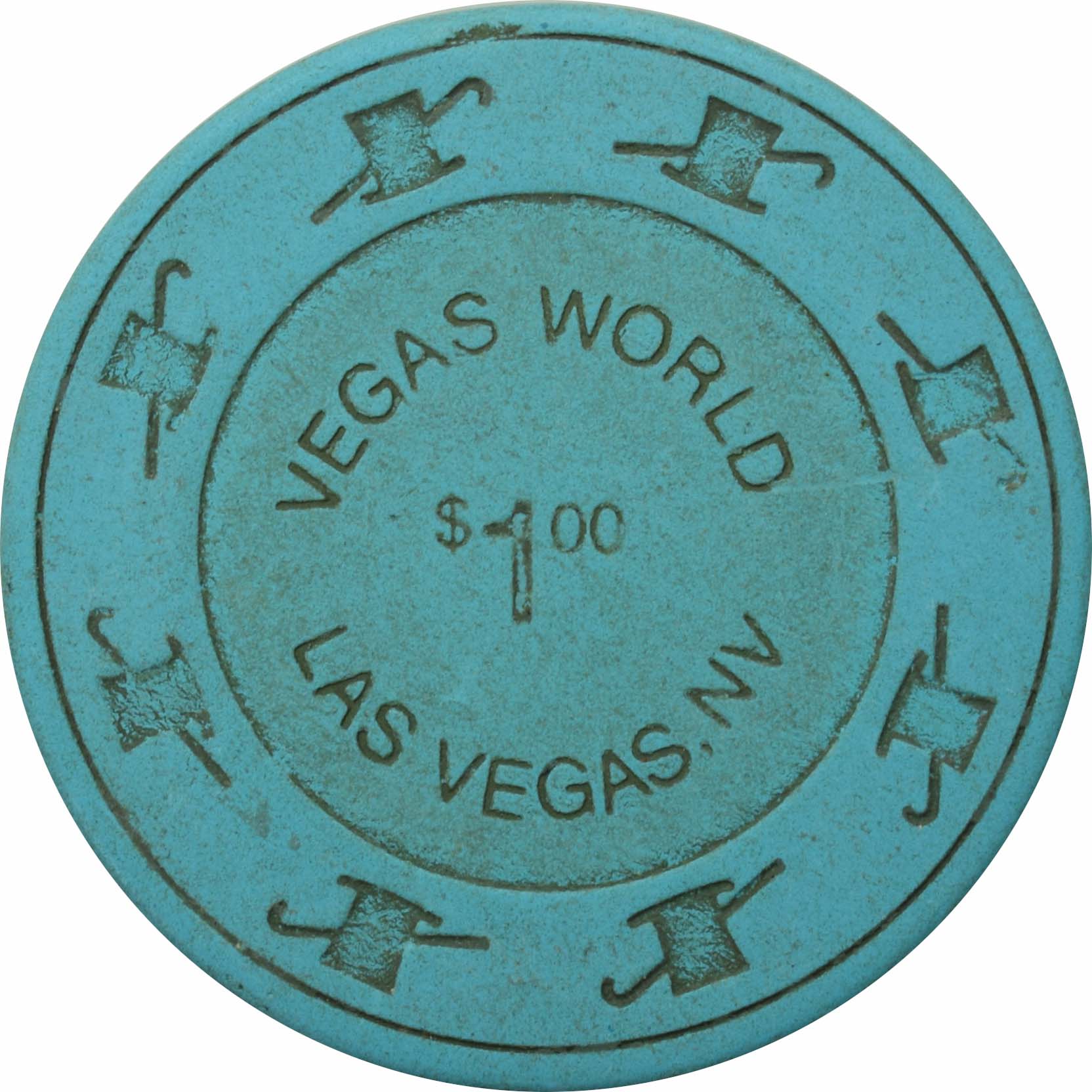 Vegas World Casino Las Vegas Nevada $1 Chip 1980s