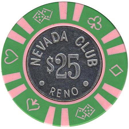 Nevada Club $25 green (pink-inserts) chip - Spinettis Gaming - 2