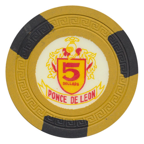 Ponce de Leon Casino Puerto Rico $5 Chip 1962
