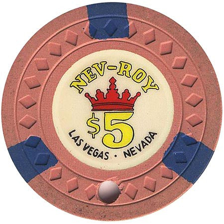 Royal Nevada Hotel $5 (salmon) canceled chip - Spinettis Gaming - 2