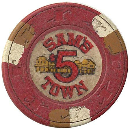 Sam's Town $5 (red) chip - Spinettis Gaming - 1