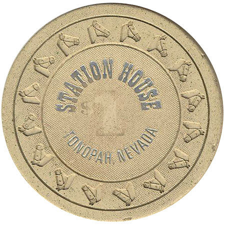 Station House $1 (beige) chip - Spinettis Gaming - 2