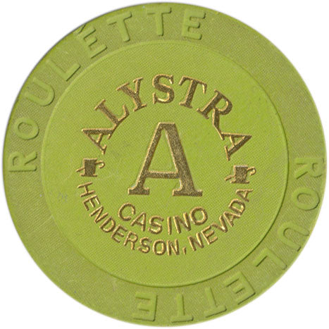 Alystra Casino Henderson Nevada Roulette A Lime Chip 1995