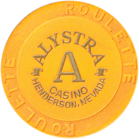 Alystra Casino Henderson Nevada Roulette A Peach Chip 1995
