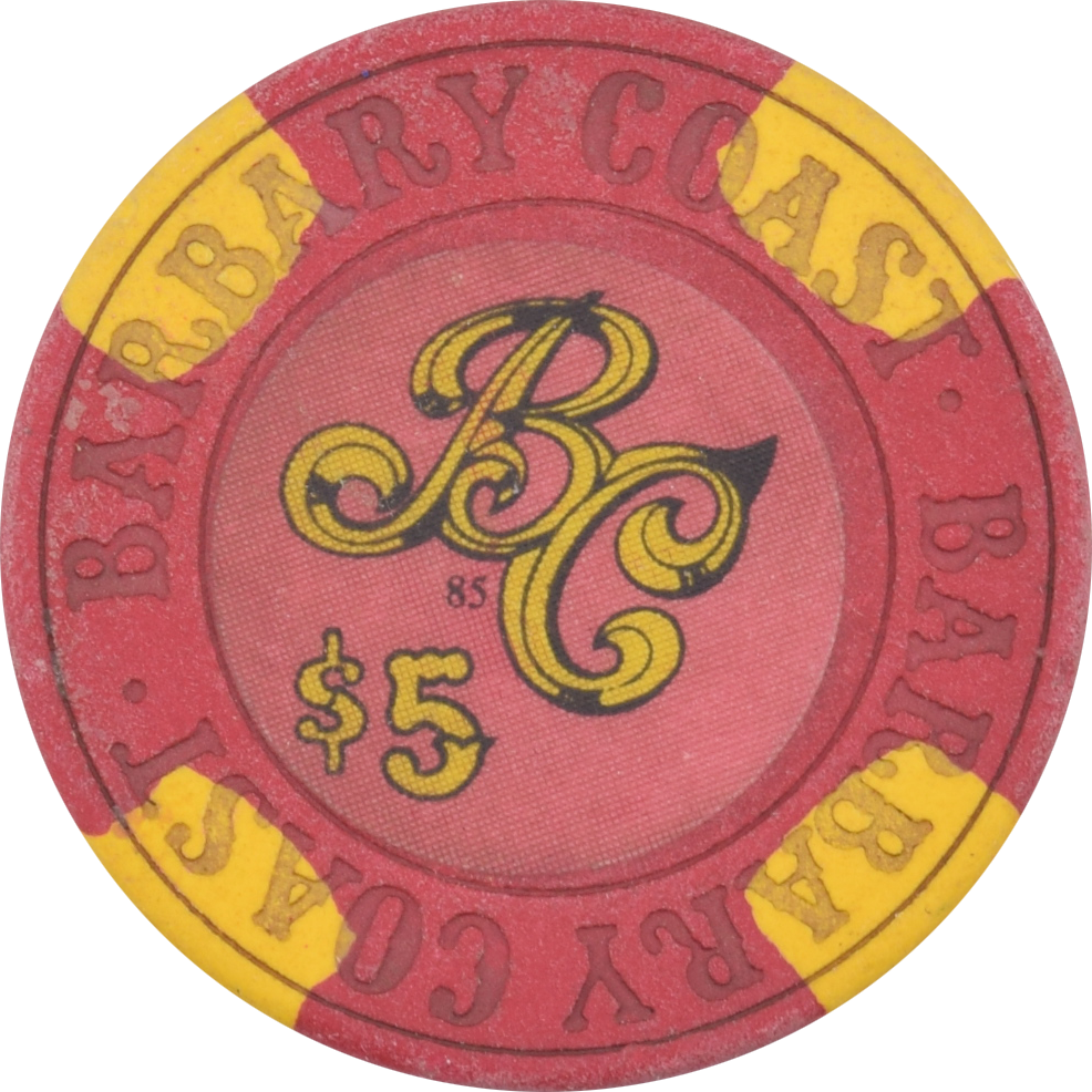 Barbary Coast Casino Las Vegas Nevada $5 No Location Chip 1985