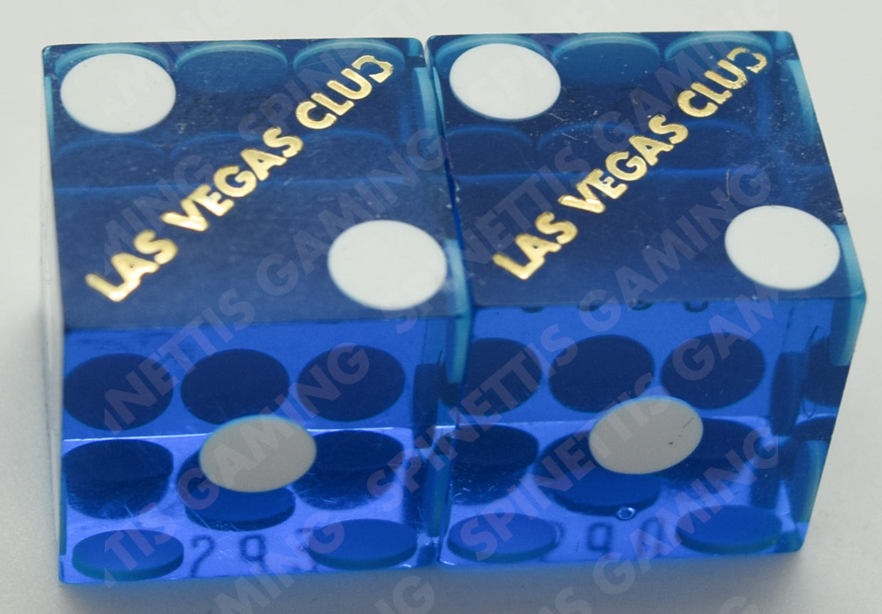 Las Vegas Club Casino Blue Polished Pair of Dice