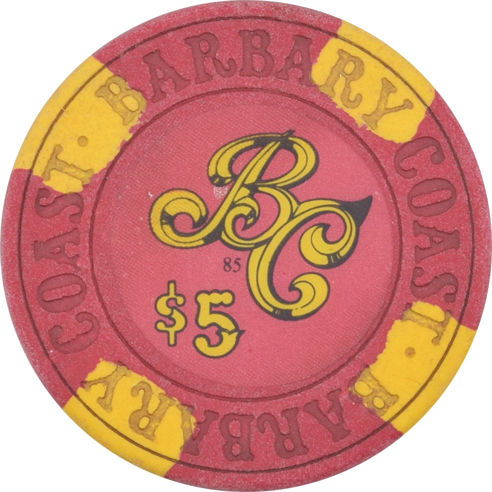 Barbary Coast Casino Las Vegas Nevada $5 No Location Chip 1985