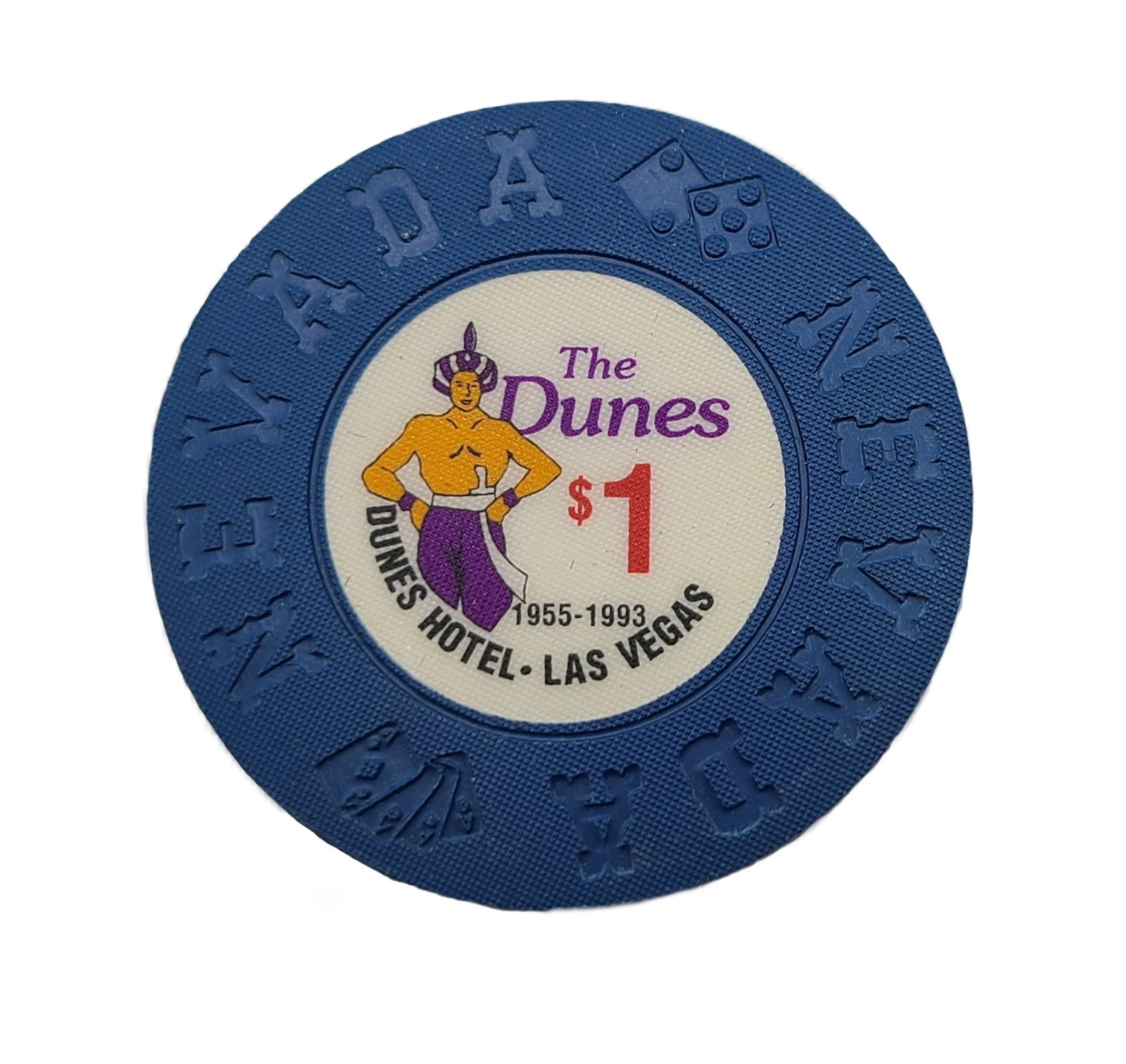 The Dunes Casino Las Vegas Nevada $1 Borland Commemorative Chip