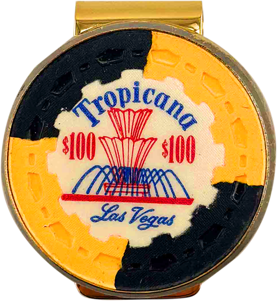 Tropicana Casino Las Vegas Nevada $100 Black/Orange Money Clip