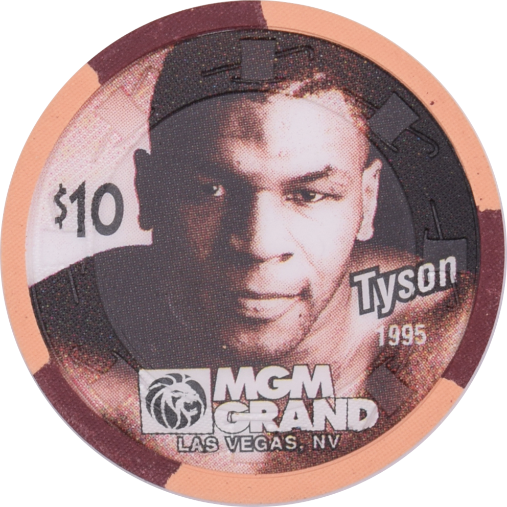 MGM Grand Casino Las Vegas $10 Chip Mike Tyson 1995 Prototype