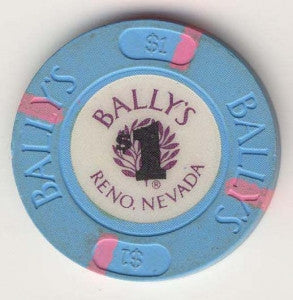 Bally's Casino Reno $1 (blue 1986) Chip - Spinettis Gaming
