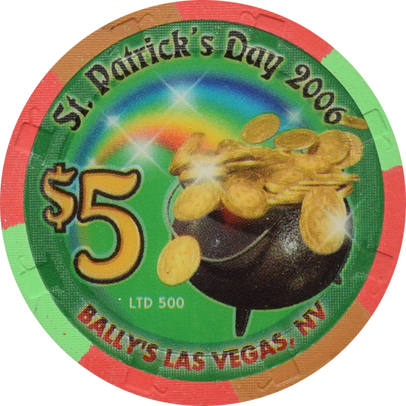 Bally's Casino Las Vegas Nevada $5 St. Patrick's Day Chip 2006