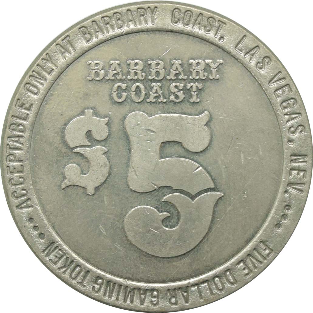 Barbary Coast Casino Las Vegas Nevada $5 Token 1988