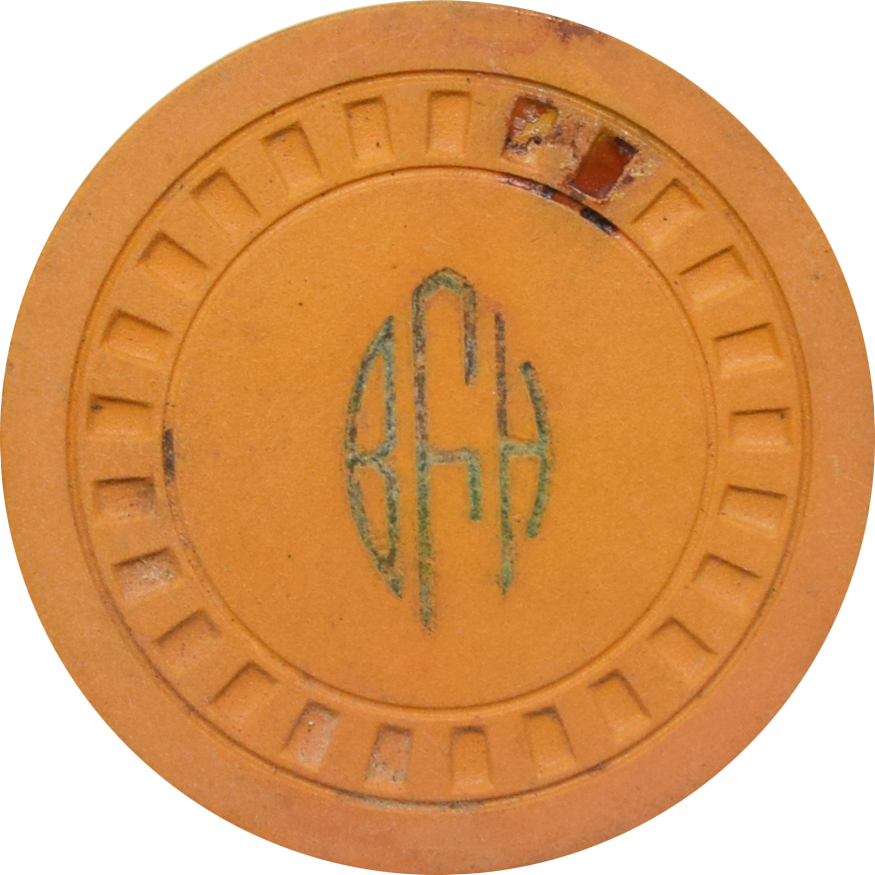 Citizens Club Illegal Casino Hot Springs Arkansas (Benjamin F. Harrison) Yellow Chip