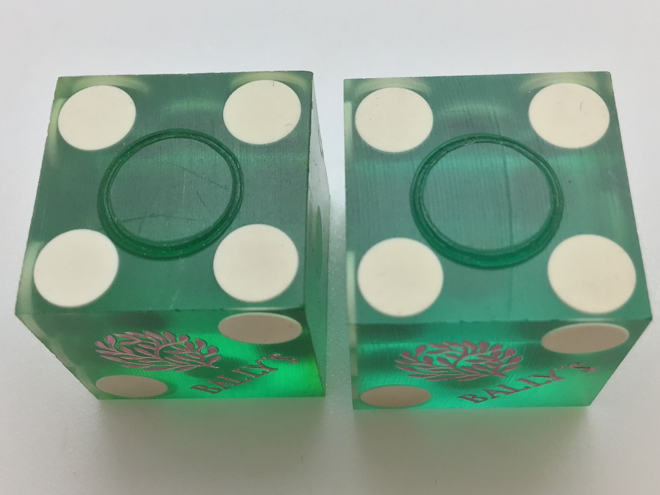 Bally's Casino Las Vegas Nevada Green Dice Pair