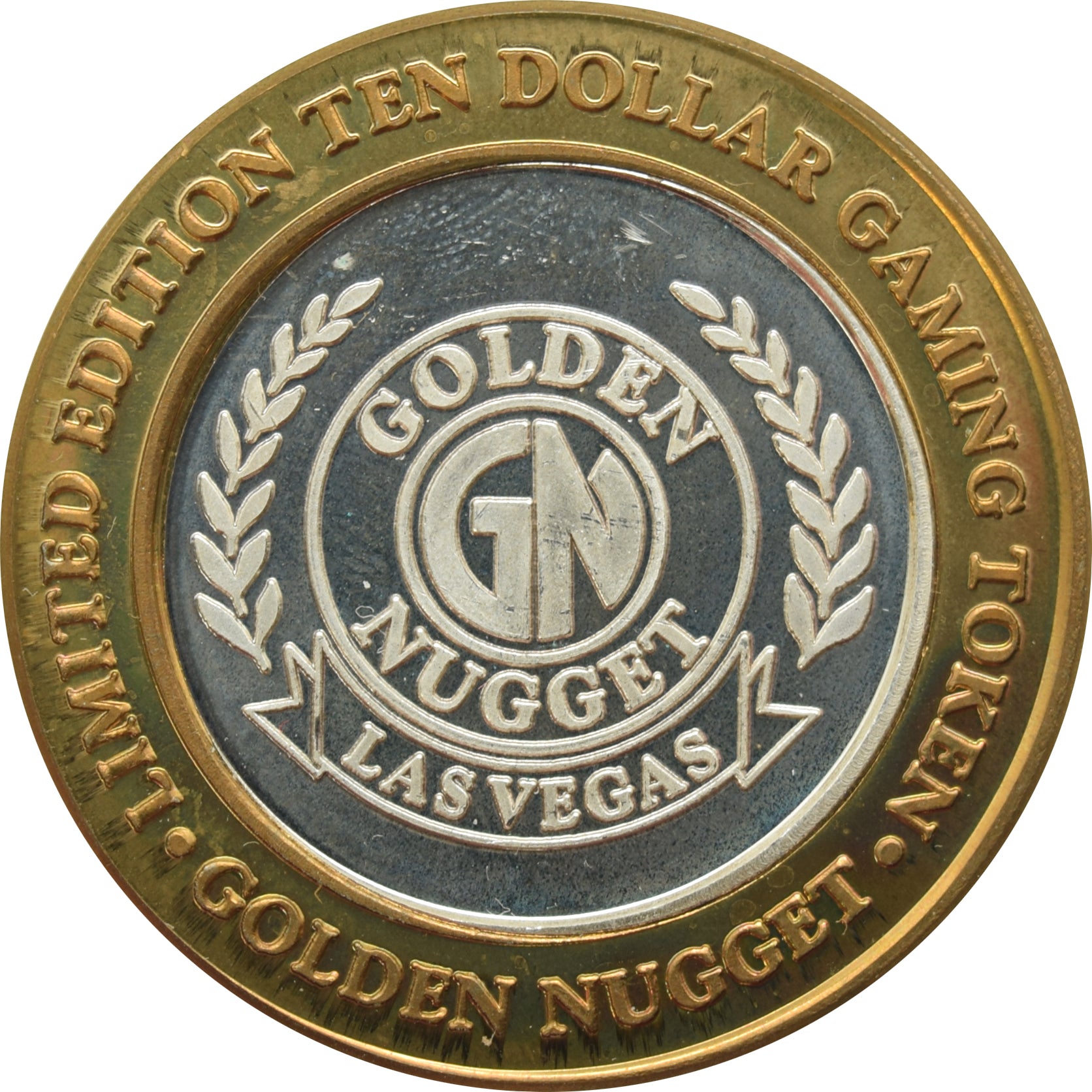 Golden Nugget Casino Las Vegas "GN Logo" $10 Silver Strike .999 Fine Silver 1994