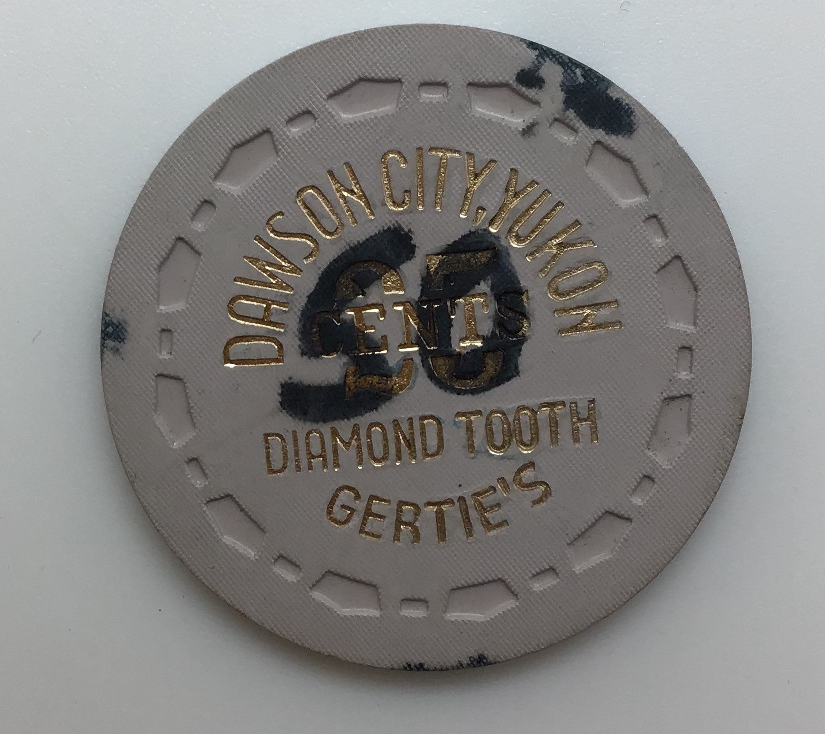 Diamond Tooth Gertie's 50 Cent Casino Chip Dawson City, Yukon Canada