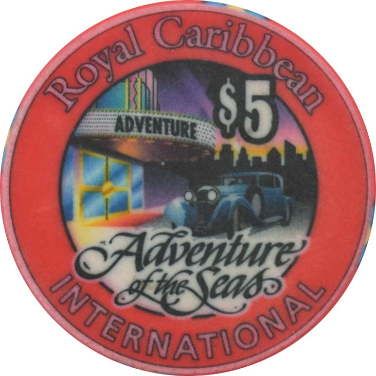 Adventure of the Seas (Royal Caribbean) Cruise Line Casino $5 Chip