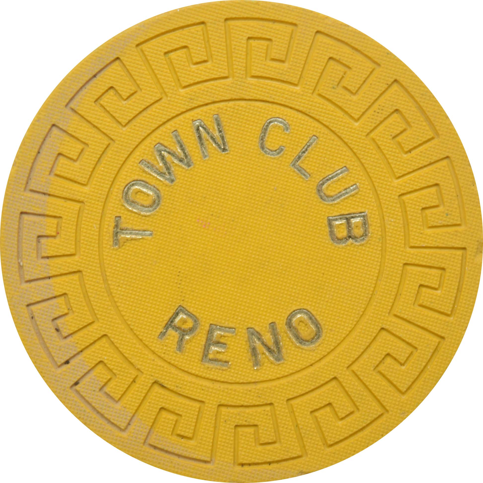 Town Club Casino Reno Nevada Roulette Mustard Chip 1970s