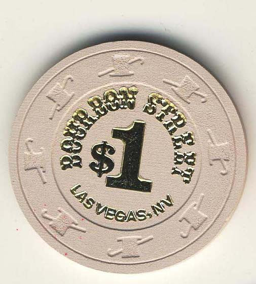 Bourbon Street Casino $1 (off-white 1988) Chip - Spinettis Gaming - 1